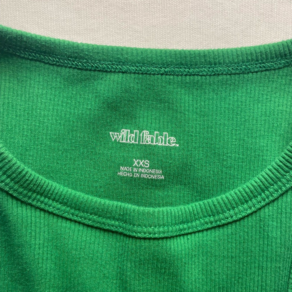 Green Ribbed Tank Top - Picture 2 of 2